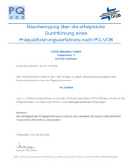 Präqualifizierung nach PQ-VOB